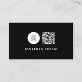Zwart-Wit Aangepaste QR-code Upload je Logo Visitekaartje (Voorkant)