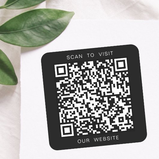 Zwart-wit aangepaste QR-code website zakelijke sti Vierkante Sticker