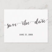 Zwart-wit aangepaste Save the Date-ansichtkaart Aankondigingskaart (Voorkant)