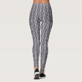 Zwart wit aangepaste stripe grafisch patroon leggi leggings (Achterkant)