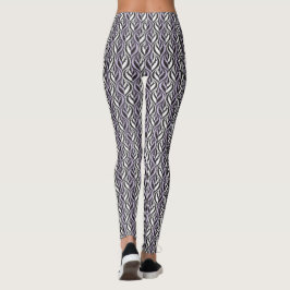 Zwart wit aangepaste stripe grafisch patroon leggi leggings