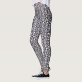 Zwart wit aangepaste stripe grafisch patroon leggi leggings (Links)
