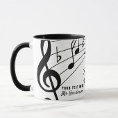 Zwart & Wit Aangepaste Tekst Muziek Docent/Student Mok (Links)