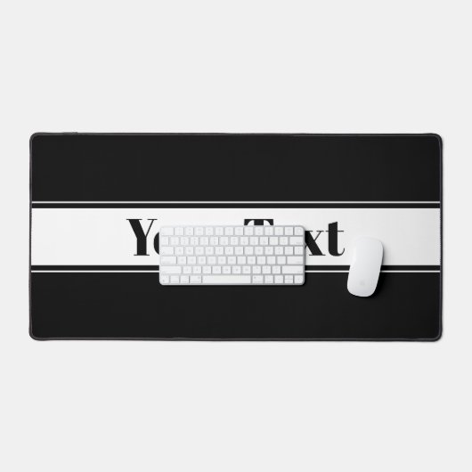 Zwart-wit aangepaste tekststreep bureaumat (Keyboard & Muis)