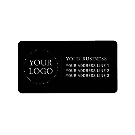 Zwart & Wit | Aangepaste zakelijke Logo Etiket (Voorkant)