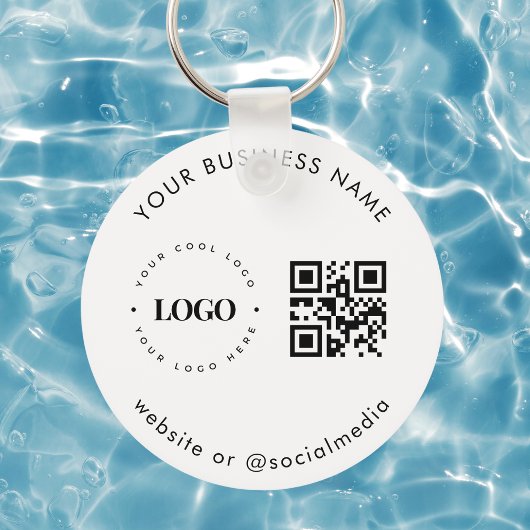 Zwart wit Aangepaste zakelijke Logo Qr-codescan to Sleutelhanger