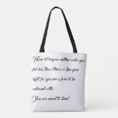 Zwart-wit Aanmoediging van Canvas tas tekst (Achterkant)