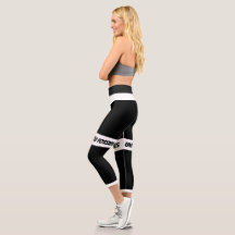 Zwart-wit aanpasbare hoge taille leggings