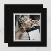 Zwart-wit aanpasbare trouwfoto kaart (Voorkant / Achterkant)