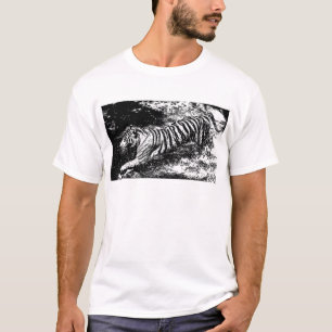 Zwart & Wit Aanvallende Tijger T-shirt
