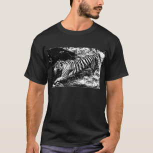 Zwart & Wit Aanvallende Tijger T-shirt