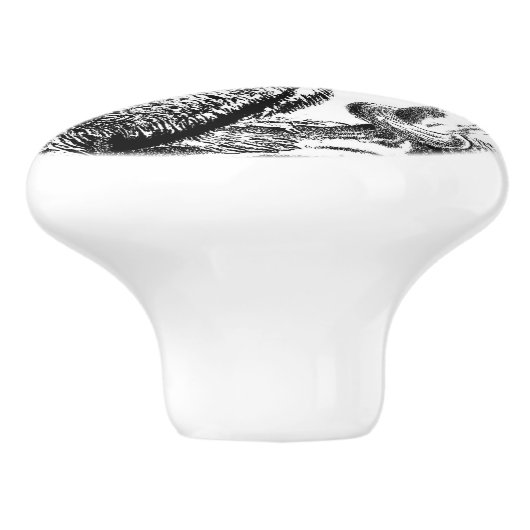  zwart wit aap home decor knop (Zijkant)