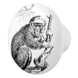  zwart wit aap home decor knop