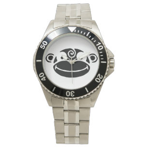 Zwart & Wit Aap Horloge
