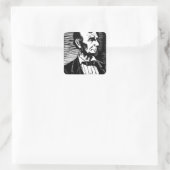  zwart-wit Abraham Lincoln Portrait Vierkante Sticker (Tas)