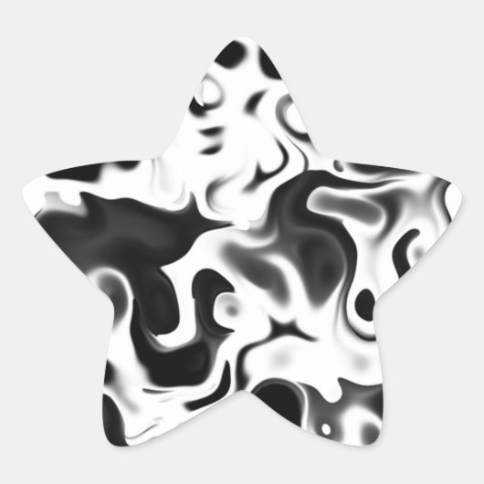 Zwart-wit Abstract 411.4 Ster Sticker (Voorkant)