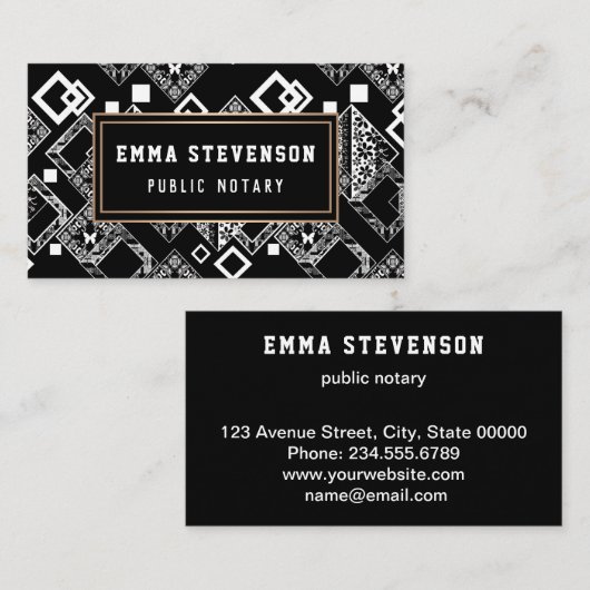 Zwart wit abstract, abstract visitekaartje (Voorkant / Achterkant)