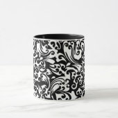 Zwart wit abstract achtergrondontwerp mok (Midden)