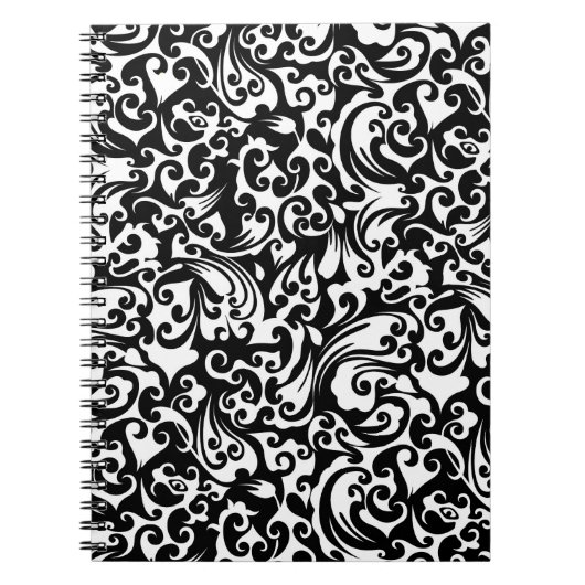 Zwart wit abstract achtergrondontwerp notitieboek (Voorkant)