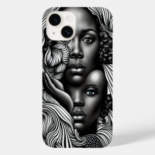 Zwart & Wit Abstract Afro-Amerikaanse Vrouwen Case-Mate iPhone 14 Hoesje