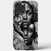 Zwart & Wit Abstract Afro-Amerikaanse Vrouwen Case-Mate iPhone Case (Achterkant)