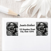 Zwart & Wit Abstract Afro-Amerikaanse Vrouwen Etiket (Insitu)