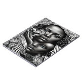 Zwart & Wit Abstract Afro-Amerikaanse Vrouwen Notitieboek (Linkerzijde)