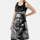 Zwart & Wit Abstract Afro-Amerikaanse Vrouwen Schort (Insitu)