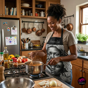 Zwart-wit Abstract Afro-Amerikaanse Vrouwen Schort