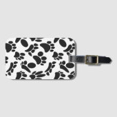 Zwart-wit Abstract Art Dog Paw Print Bagagelabel (Voorkant (horizontaal))