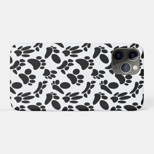 Zwart-wit Abstract Art Dog Paw Print Case-Mate iPhone Case (Achterkant (horizontaal))