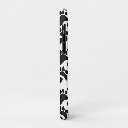 Zwart-wit Abstract Art Dog Paw Print Case-Mate iPhone Case (Achterkant/links)