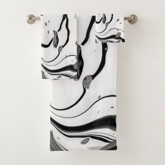 Zwart wit Abstract Bad Handdoek (Insitu)