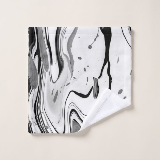Zwart wit Abstract Bad Handdoek (Wasdoekje)