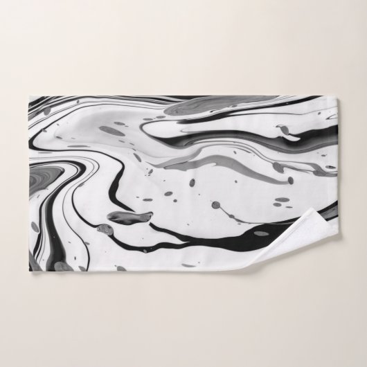 Zwart wit Abstract Bad Handdoek (Handdoek)