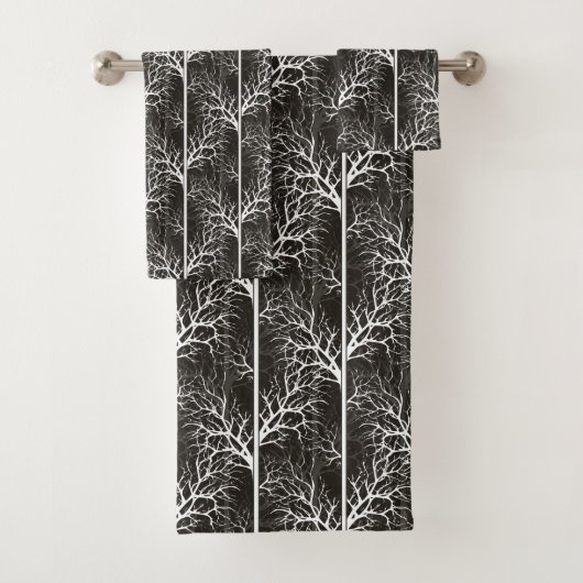 Zwart-wit abstract bad handdoek (Insitu)