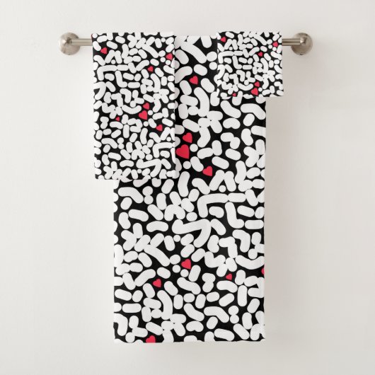 Zwart wit abstract bad handdoek (Insitu)