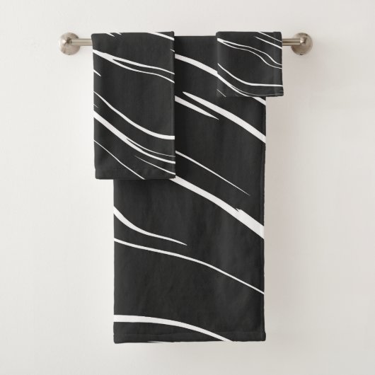 Zwart-wit abstract bad handdoek (Insitu)