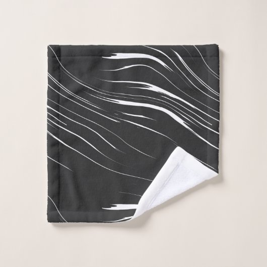 Zwart-wit abstract bad handdoek (Wasdoekje)