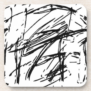 Zwart-wit abstract bier onderzetter