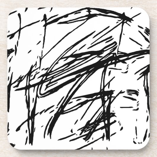 Zwart-wit abstract bier onderzetter (Voorkant)