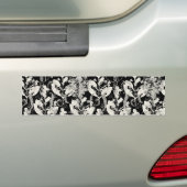 Zwart wit abstract blad patronen bumpersticker (Op auto)