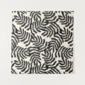 Zwart-wit abstract blad patroon wandkleed (Voorkant (horizontaal))