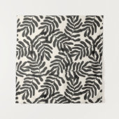 Zwart-wit abstract blad patroon wandkleed (Voorkant)