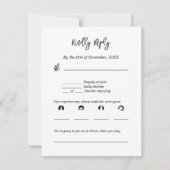 Zwart Wit Abstract Bladpatroon RSVP-Kaart Kaart (Achterkant)