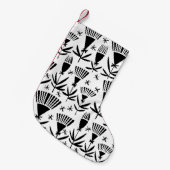 Zwart Wit Abstract Bloemen: Elegant Patroon Kleine Kerstsok (Voorkant (Hangend))