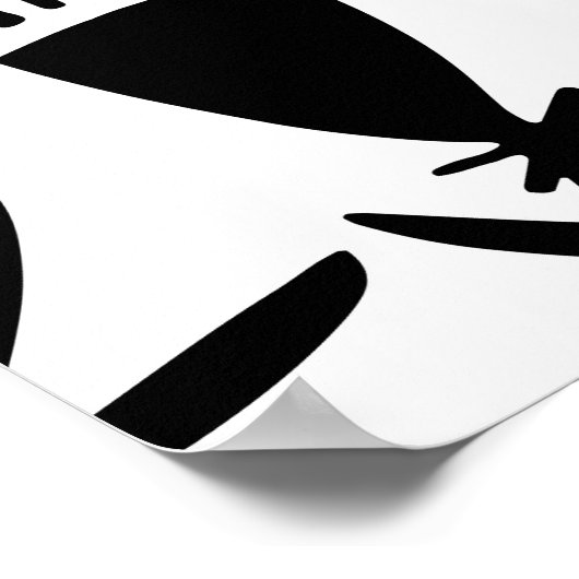 Zwart Wit Abstract Bloemen: Elegant Patroon Poster (Hoek)