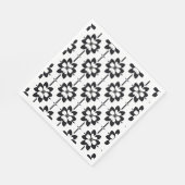 Zwart-wit abstract bloemmotief servet (Hoek)