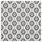 Zwart-wit abstract bloemmotief stof (Swatch)
