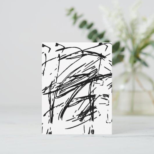 Zwart-wit abstract briefkaart (Staand voorkant)
